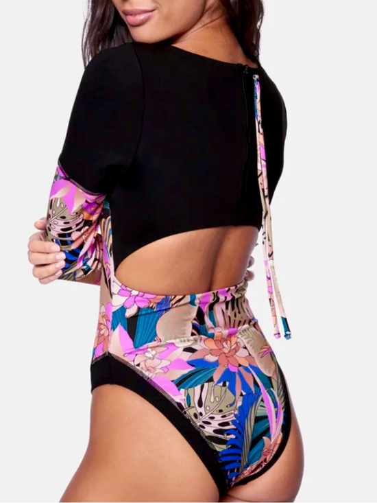 Hurley Other - Hurley Max Palm Paradise Long Sleeve Rash Vest Bodysuit